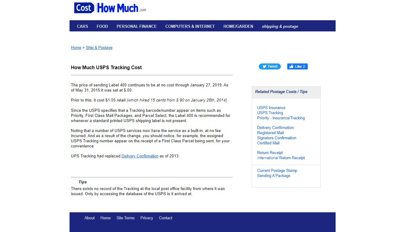 How Much Does USPS Tracking Cost Us - CostHowMuch.com